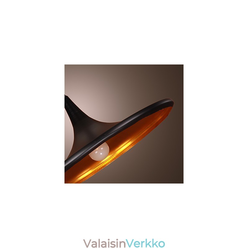 Nykyaikainen alumiininen riippuvalaisin mustalla varjostimella