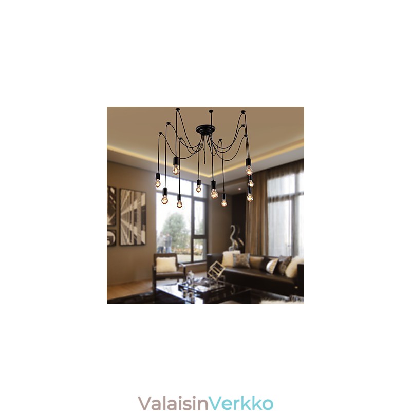 Kattokruunu Vintage Design -lamput Mukana Living 10 valoa riippuvalaisin