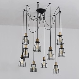Vintage Edison - Useita säädettävä DIY-kattolamppu Valo riippuvalaisin kattokruunu Moderni tyylikäs teollisuusruokailu