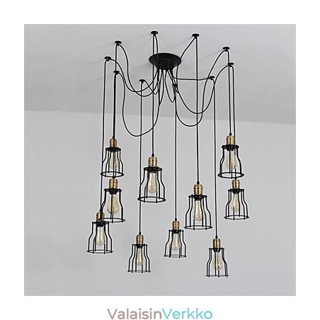 Vintage Edison - Useita säädettävä DIY-kattolamppu Valo riippuvalaisin kattokruunu Moderni tyylikäs teollisuusruokailu Vintage Edison - Useita säädettävä DIY-kattolamppu Valo riippuvalaisin kattokruunu Moderni tyylikäs teollisuusruokailu