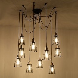 Vintage Edison - Useita säädettävä DIY-kattolamppu Valo riippuvalaisin kattokruunu Moderni tyylikäs teollisuusruokailu