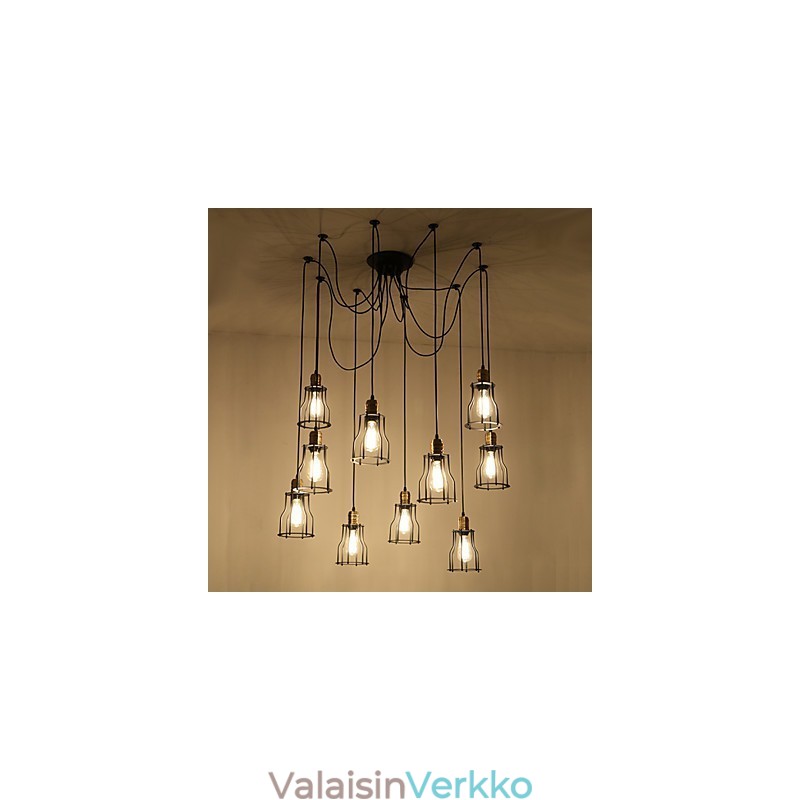 Vintage Edison - Useita säädettävä DIY-kattolamppu Valo riippuvalaisin kattokruunu Moderni tyylikäs teollisuusruokailu