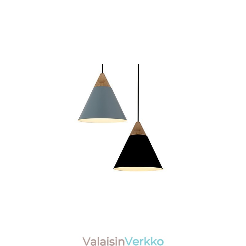 Mini Artistic kartio-riippuvalaisin 1 Vaalea Mordern Simplicity Viimeistely Musta Valkoinen Pölysininen alumiini & puinen pistorasia