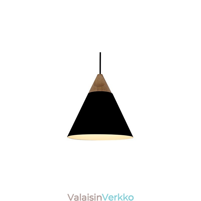 Mini Artistic kartio-riippuvalaisin 1 Vaalea Mordern Simplicity Viimeistely Musta Valkoinen Pölysininen alumiini & puinen pistorasia