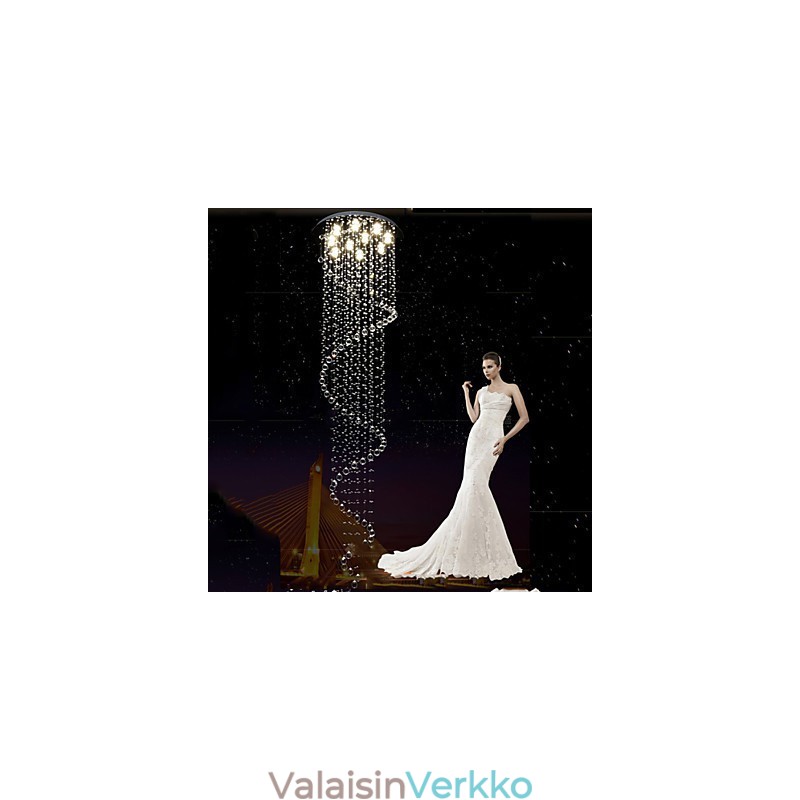 Modernit kristalliriippuvalaisinkruunuvalaisimet yhdellä spiraalilla D70CM H250CM