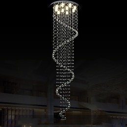 Modernit kristalliriippuvalaisinkruunuvalaisimet yhdellä spiraalilla D70CM H250CM