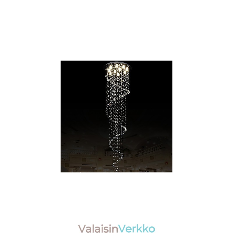 Modernit kristalliriippuvalaisinkruunuvalaisimet yhdellä spiraalilla D70CM H250CM