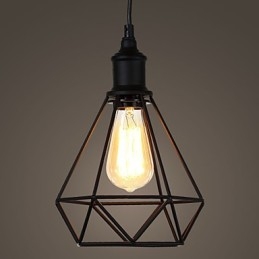 Amerikkalainen pieni teräksinen lintuhäkki riipus Vintage Retro DIY Drop kevyt teollisuusvalaisin kodin sisustamiseen