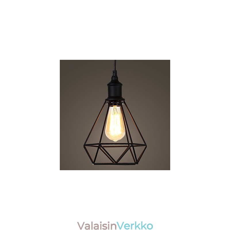 Amerikkalainen pieni teräksinen lintuhäkki riipus Vintage Retro DIY Drop kevyt teollisuusvalaisin kodin sisustamiseen