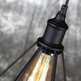 Amerikkalainen pieni teräksinen lintuhäkki riipus Vintage Retro DIY Drop kevyt teollisuusvalaisin kodin sisustamiseen