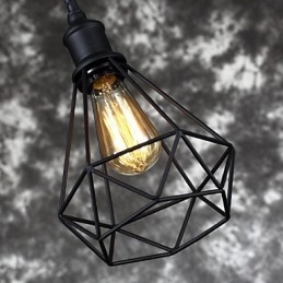Amerikkalainen pieni teräksinen lintuhäkki riipus Vintage Retro DIY Drop kevyt teollisuusvalaisin kodin sisustamiseen