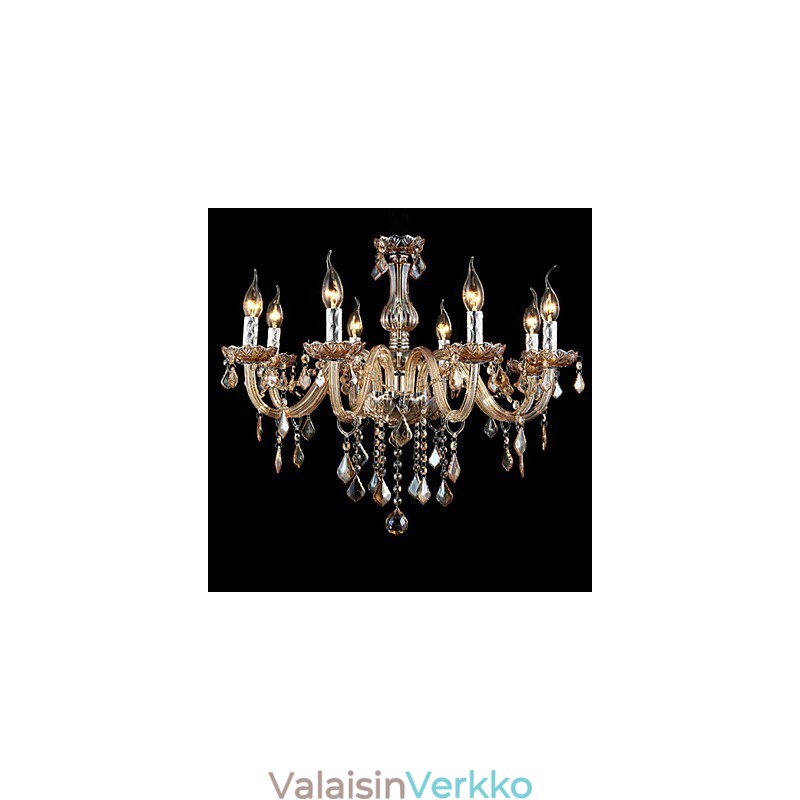 Ylellinen kristallikynttilä Kattokruunu Amber Crystal