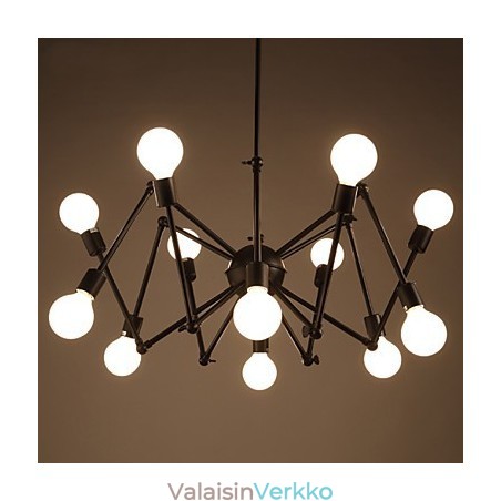 American Loft Black Lights Iron Spider -kattokruunu, jossa 12 päätä American Loft Black Lights Iron Spider -kattokruunu, jossa 12 päätä