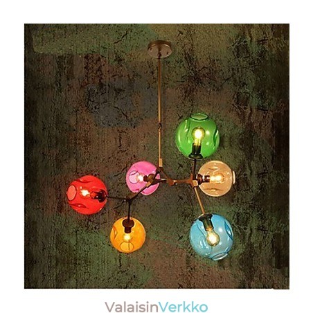 Art Color Lasipolttimoriipus 6 Light Kattokruunu Art Color Lasipolttimoriipus 6 Light Kattokruunu