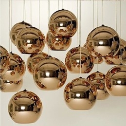 Creative Simple Glass Nordic Retro Galvanoitu palloriippuvalaisin