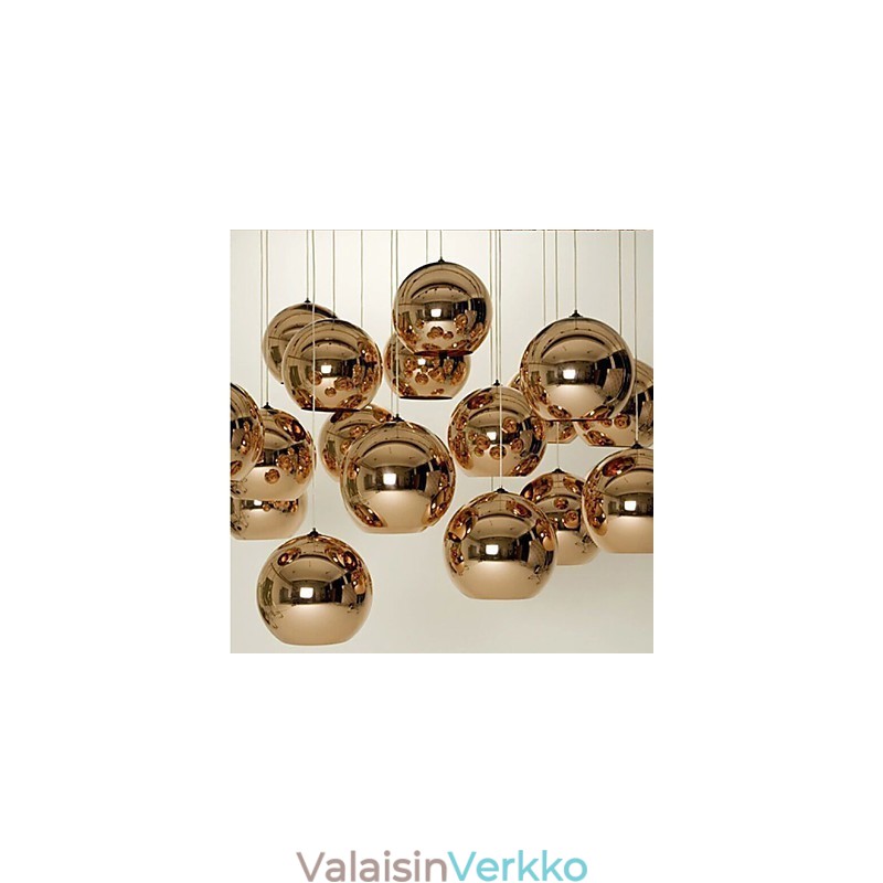 Creative Simple Glass Nordic Retro Galvanoitu palloriippuvalaisin