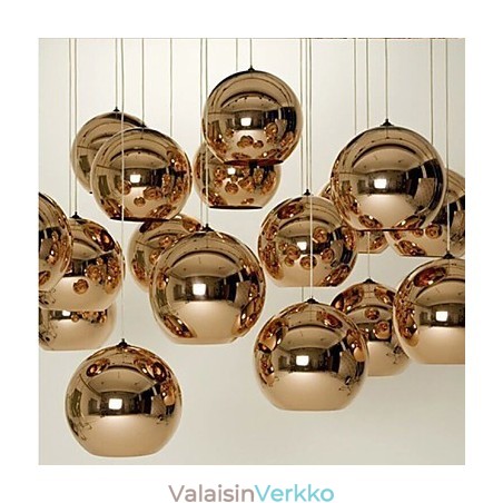 Creative Simple Glass Nordic Retro Galvanoitu palloriippuvalaisin