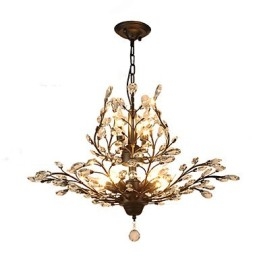 Vintage Crystal Flush Mount 7 Lights metallimaalaus musta tai kulta