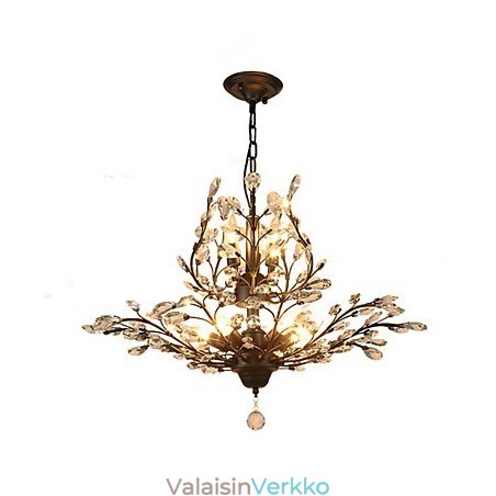 Vintage Crystal Flush Mount 7 Lights metallimaalaus musta tai kulta Vintage Crystal Flush Mount 7 Lights metallimaalaus musta tai kulta
