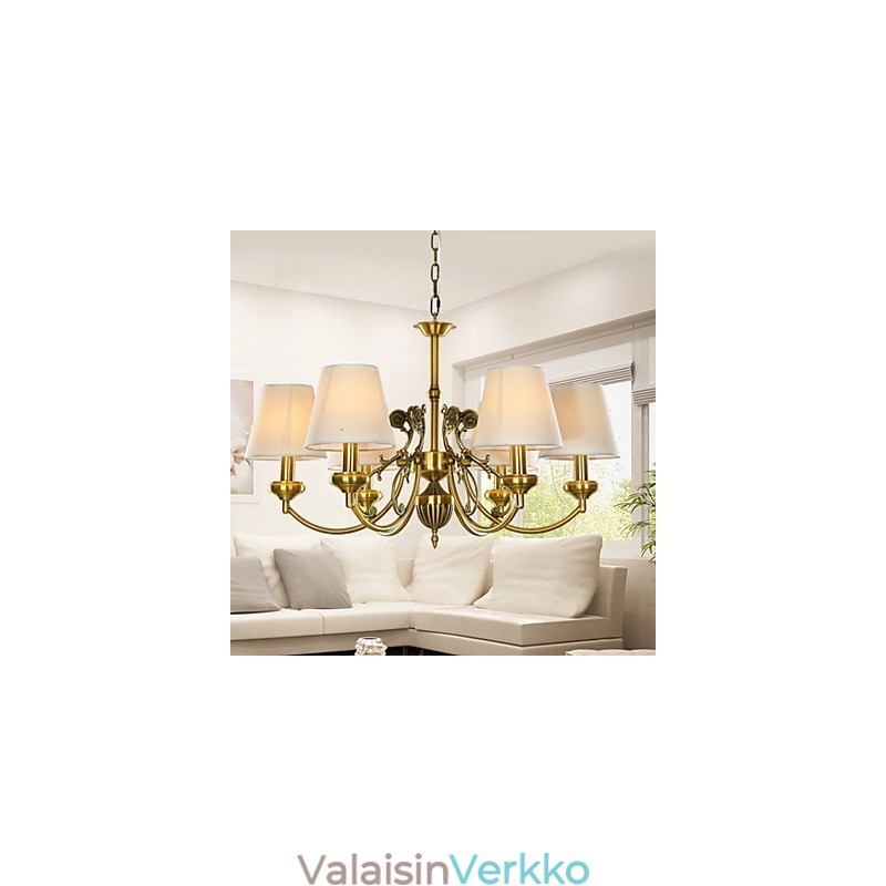 Puhdasvalkoinen moderni nykyaikainen koristeellinen design-riippuvalaisinperhe