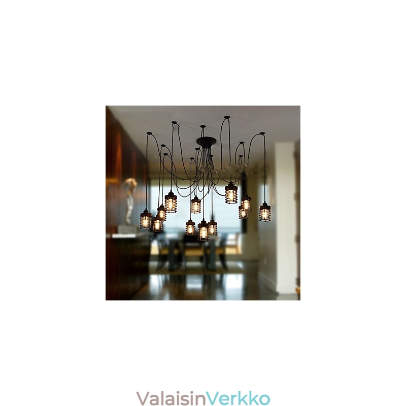 Vintage Edison - Useita säädettävä DIY-kattolamppu Valo riippuvalaisin kattokruunu Moderni tyylikäs teollisuusruokailu