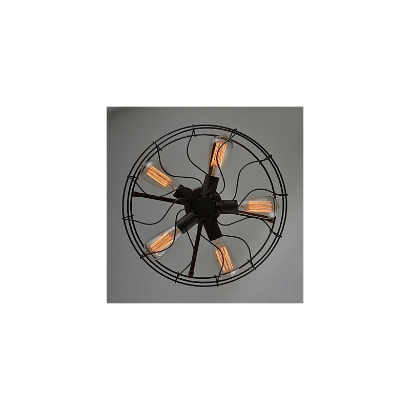 Loft Vintage Creative valaistuslamput Amerikkalaistyylinen maalaistyylinen minimalistinen rautainen teollinen tuuletinkruunu