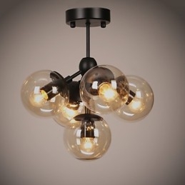 Kattokruunu 5 Valot Lasipallo Valot Retro Outdoors Autotalli Metalli