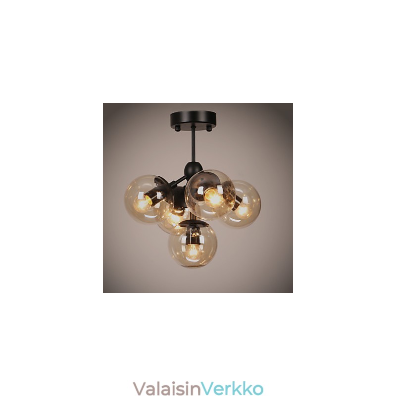 Kattokruunu 5 Valot Lasipallo Valot Retro Outdoors Autotalli Metalli