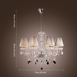 Kattokruunu Crystal Luxury Modern Living 8 valoa
