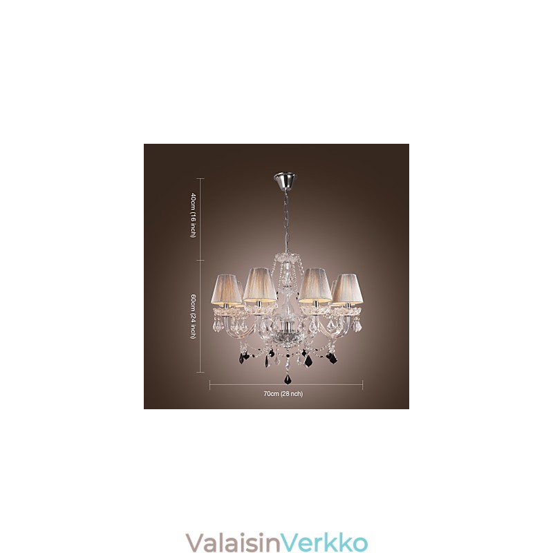 Kattokruunu Crystal Luxury Modern Living 8 valoa