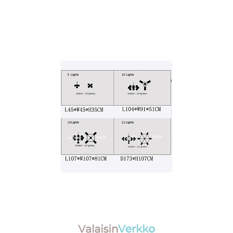 Kattokruunu 5 Valot Lasipallo Valot Retro Outdoors Autotalli Metalli