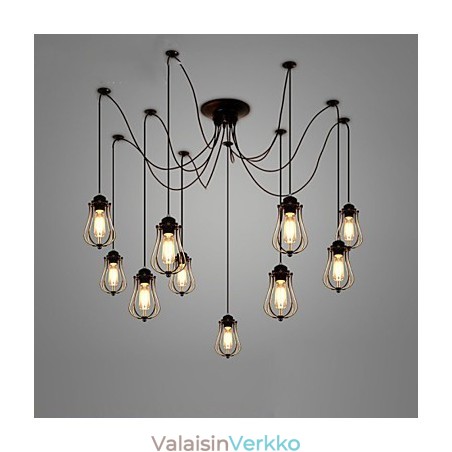 Vintage Edison Useita säädettäviä DIY-kattolamppuja Valo riippuvalaisin kattokruunu Moderni tyylikäs teollisuusruokailu Vintage Edison Useita säädettäviä DIY-kattolamppuja Valo riippuvalaisin kattokruunu Moderni tyylikäs teollisuusruokailu