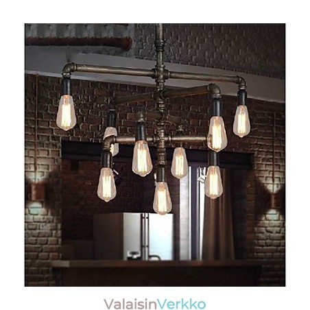 Perinteinen klassinen Retro Lyhty Country Painting metalliriippuvalaisin