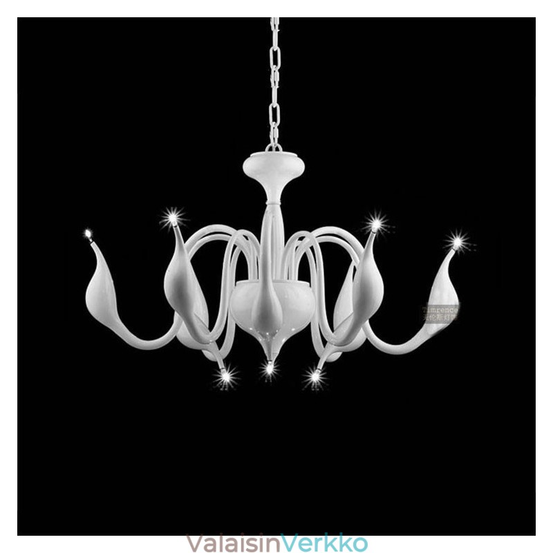 9 Vaalea valkoinen Moderni nykyaikainen galvanoitu metallikattokruunu