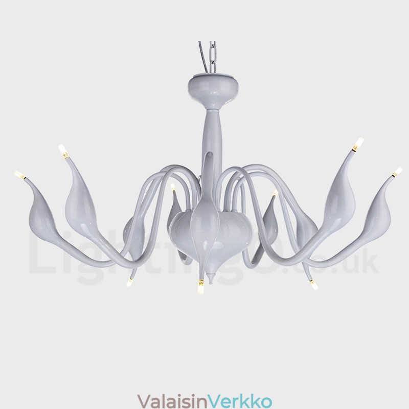 9 Vaalea valkoinen Moderni nykyaikainen galvanoitu metallikattokruunu