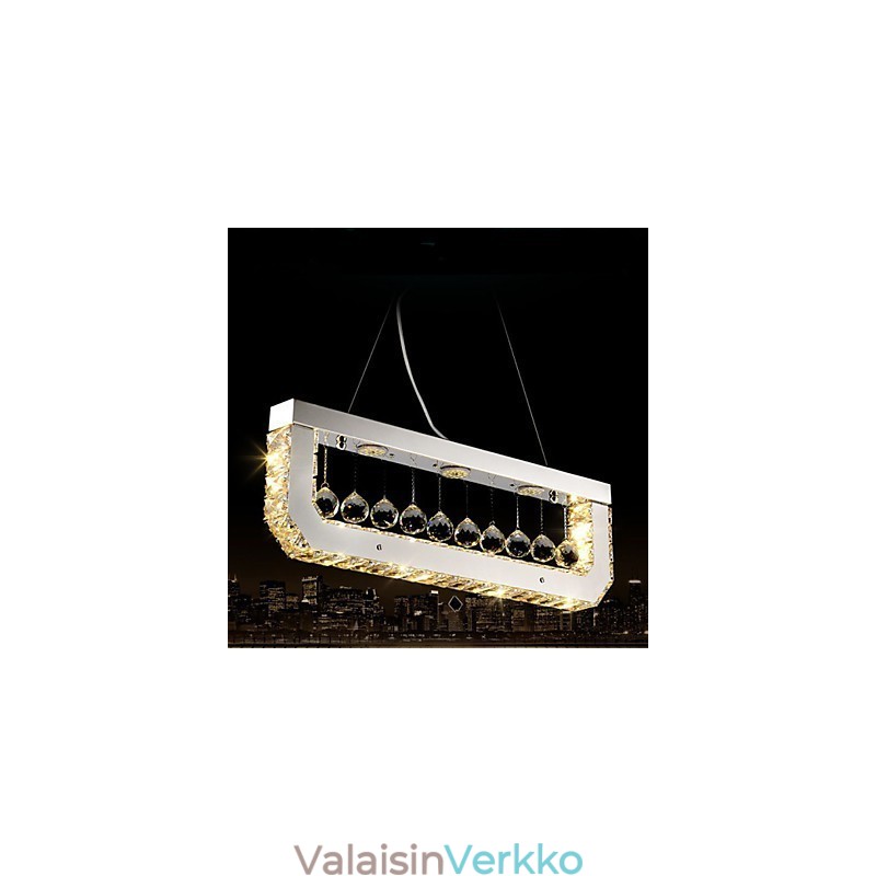 Crystal Kattokruunu Pisaravalo suorakaiteen muotoinen keltainen valo