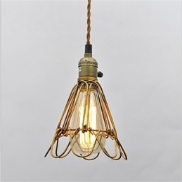 Amerikkalainen maa Vintage yksipäinen lootus Iron Chandelier