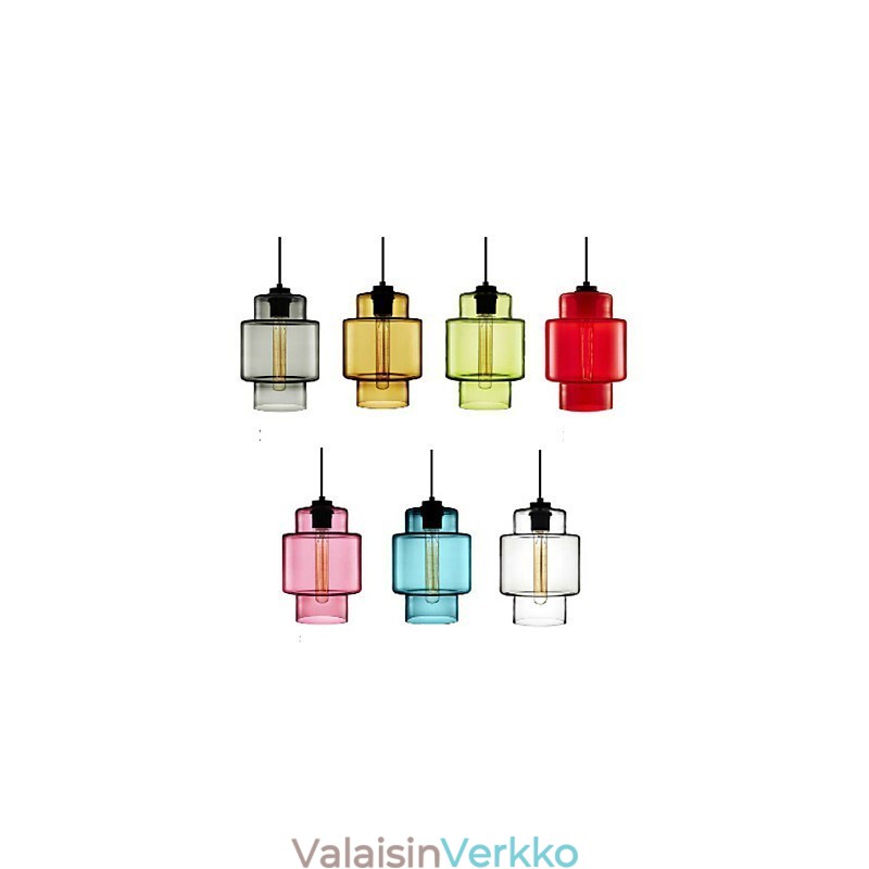 Single Head Art Lasikruunu riippuvalaisin lasivarjostimella (harmaa keltainen vihreä punainen vaaleanpunainen sininen valkoinen)