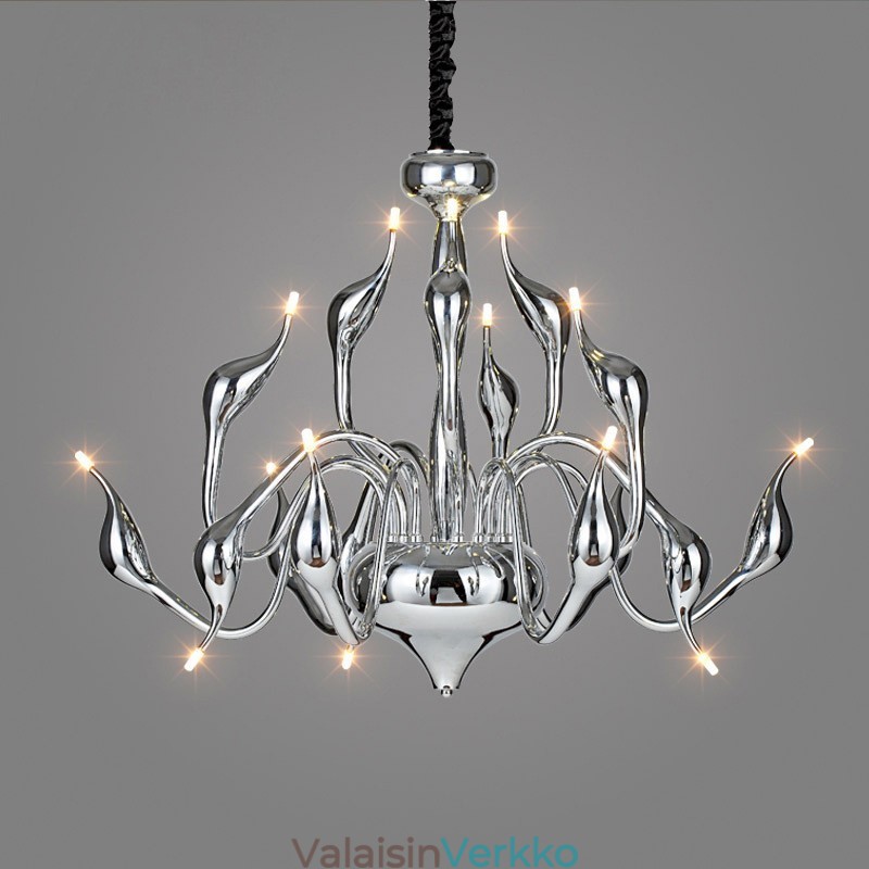 15 Vaaleanhopeaa Moderni nykyaikainen kromi galvanoitu metallikattokruunu