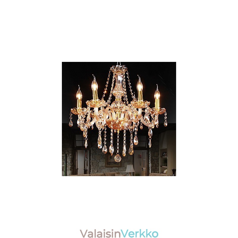 Amber 6 Lights Tyylikäs kristallikruunu kotiin