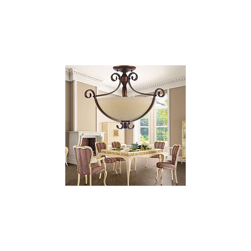 Rustic Lodge Vintage Mini Style -maalaus metalliriippuvalaisin