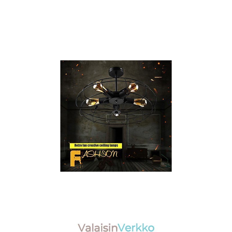 Teollinen vintage-metallinen tuuletinriippuvalaisin Steampunk kattokruunuvalaisin