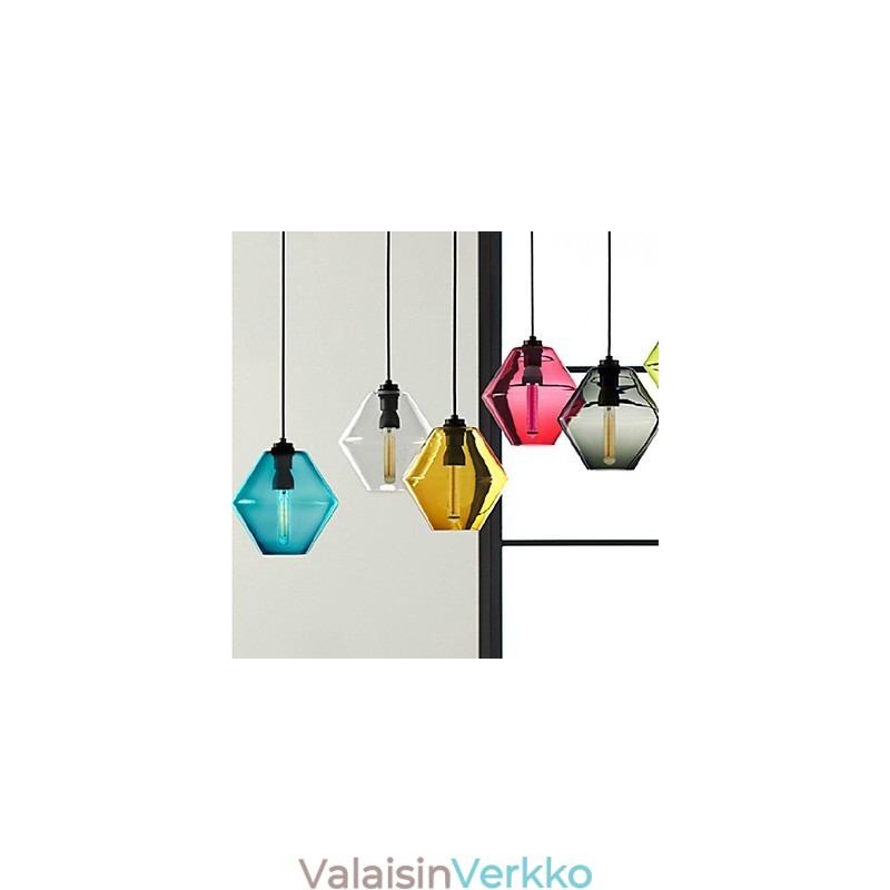 Candy Color Single Head Art Lasikruunu-riippuvalaisin lasivarjostimella (harmaa keltainen vihreä punainen vaaleanpunainen sininen valkoinen)