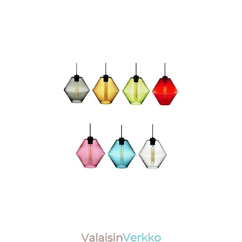 Candy Color Single Head Art Lasikruunu-riippuvalaisin lasivarjostimella (harmaa keltainen vihreä punainen vaaleanpunainen sininen valkoinen)