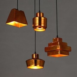 American Country Retro lasikattokruunu ruosteinen istuva droplight
