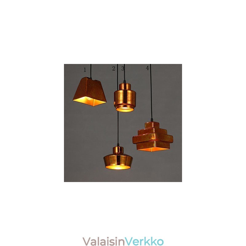 American Country Retro lasikattokruunu ruosteinen istuva droplight
