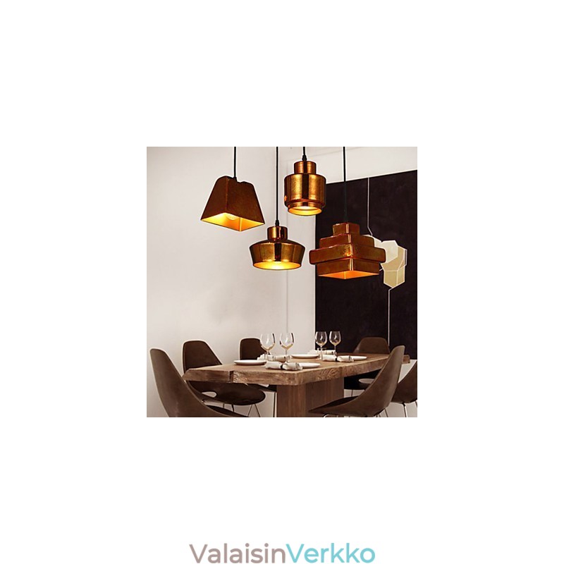 American Country Retro lasikattokruunu ruosteinen istuva droplight