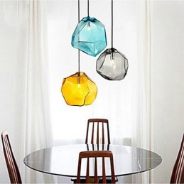 Creative Ice Crystal Glass Timanttiriippuva kromaattinen pistorasialamppu
