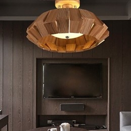 Moderni Contemporary Country Mini Style Muut Puu Bambu riippuvalaisin