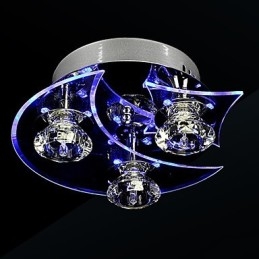 Kattokruunu Modern Crystal Living 3 valoa
